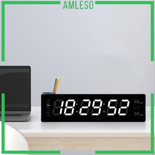 [Amleso] นาฬิกาปลุกดิจิทัลตั้งโต๊ะ LED พร้อมวันที่ สําหรับห้องโถง เทศกาล