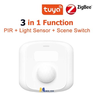 Tuya Wifi Zigbee Human Motion Sensor สมาร์ทหน้าแรก Pir Motion Sensor เครื่องตรวจจับ Light Sensor ฟังก์ชั่นสวิทช์ฉาก Smart Life MOLISA