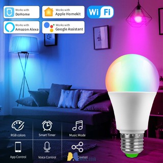 12W DoHome APP บลูทูธสมาร์ทหลอดไฟ E27 หลอดไฟ LED RGBCW สีสัน Siri Voice เปิด/ปิดหรี่แสงได้จับเวลาตกแต่งปาร์ตี้คริสต์มาส MOLISA