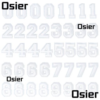 Osier1 แผ่นตัวเลข 0-9 1.9 นิ้ว สีขาว DIY สําหรับรีดติดเสื้อผ้า 40 ชิ้น