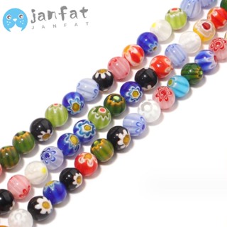 Janfat ลูกปัดแก้ว ทรงกลม 8 มม. คละสี 3 เส้น 144 ชิ้น