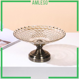 [Amleso] ชามแก้ว ทรงกลม ลายนูน อเนกประสงค์ สําหรับใส่ผลไม้ ตกแต่งห้องครัว ฟาร์มเฮาส์ ห้องรับประทานอาหาร