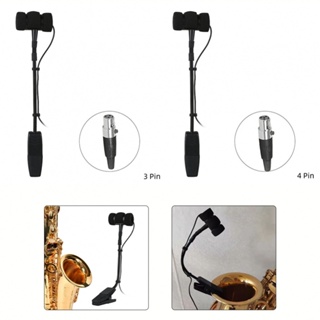 New Arrival~Sax Microphone 3 Pin 4 Pin Wired Clip-on Design For Music Instrument Portable