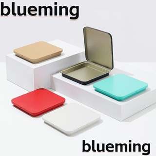 Blueming2 กล่องเหล็กเปล่า ทรงสี่เหลี่ยม แบบพกพา สีพื้น สําหรับเก็บเครื่องประดับ