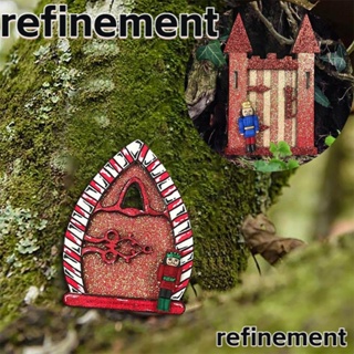 Refinement ฟิกเกอร์ประตูไม้ รูปโนม คนแคระ แฮนด์เมด ขนาดเล็ก สําหรับตกแต่งสวน 2 ชิ้น