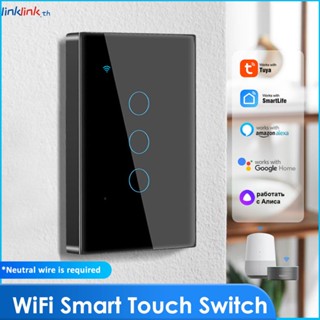 Tuya สวิตช์อัจฉริยะไร้สายสัมผัสผนังไฟไฟฟ้า App ระยะไกลสำหรับ Alexa และ Go-ogle Home Assistant (ต้องใช้ลวดเป็นกลาง) Linklink