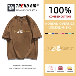 TrendSir⚡พร้อมส่ง⚡เสื้อยืด oversize👏104%cotton โอเวอร์ไซส์ มีของพร้อมส่ง🎶เสื้อโอเวอร์ไซส์เกาหลี เสื้อผ้าสาวอวบอ้วน เสื้อยืดแขนสั้นพิมพ์ลายตัวหนังสือ✔สำหรับชายและหญิง