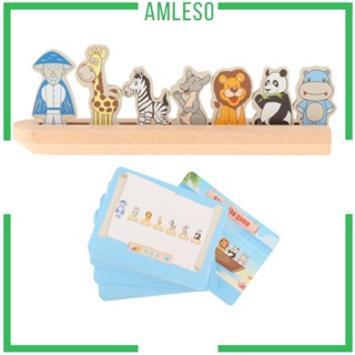 [Amleso] ของเล่นบล็อกตัวต่อไม้ รูปมอเตอร์ ฝึกความคิด ตรรกะ ของขวัญวันเกิด สําหรับเด็กก่อนวัยเรียน