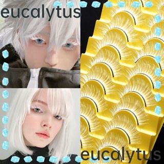 Eucalytus1 ขนตาปลอมแฟชั่น ดูเป็นธรรมชาติ ใช้ซ้ําได้ สีขาว สําหรับแต่งคอสเพลย์ฮาโลวีน