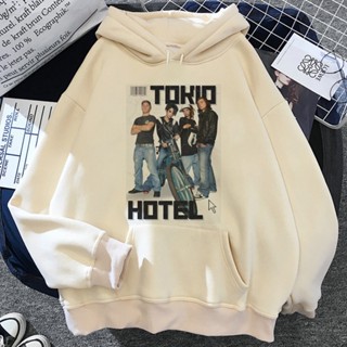 ชุดวอร์ม เสื้อฮู้ดดี้ แบบสวมหัว ลายการ์ตูนอนิเมะ Tokio Hotel 90s สไตล์ฮาราจูกุ สําหรับผู้หญิง