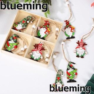 Blueming2 จี้ไม้ รูปโนม สําหรับแขวนตกแต่งต้นคริสต์มาส DIY 12 ชิ้น ต่อกล่อง