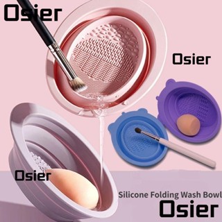 Osier1 ชามล้าง 2 ชิ้น, กล่องขัด พับ ทําความสะอาดแปรงแต่งหน้า, แผ่นทําความสะอาดนุ่ม ซิลิโคน เครื่องมือความงาม แผ่นทําความสะอาดไข่ แผ่นทําความสะอาดเครื่องมือแต่งหน้า