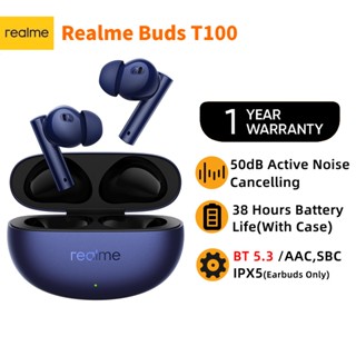 Realme Buds Air 5 TWS หูฟังไร้สาย บลูทูธ 5.3 แบตเตอรี่ 38 ชั่วโมง IPX5 50dB ตัดเสียงรบกวน