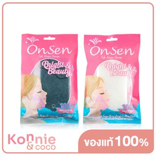 OnSen Soft Konjac Sponge Rectangle Shape For Face &amp; Body 80g [White + Black] ใยบุกขัดผิวออนเซน.