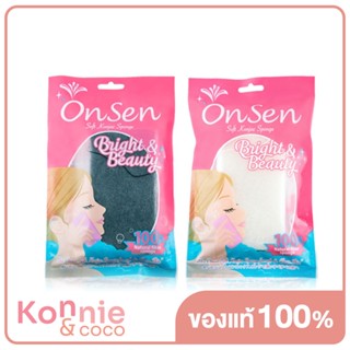 OnSen Soft Konjac Sponge Rectangle Shape For Face &amp; Body 80g [White + Black] ใยบุกขัดผิวออนเซน.