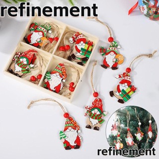 Refinement จี้ไม้ รูปโนม สําหรับแขวนตกแต่งต้นคริสต์มาส DIY 12 ชิ้น ต่อกล่อง