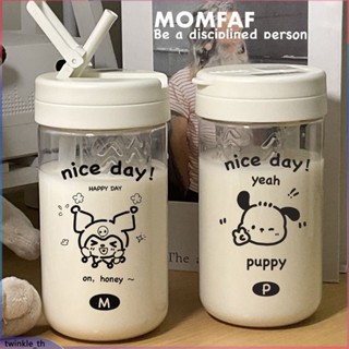 600ml น่ารัก Sanrio Kuromi Pochacco Tumbler ถ้วยกรองแบบพกพาการ์ตูนเครื่องดื่มคู่แก้วกาแฟถ้วยชา (twinkle.th)