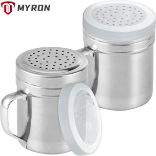 Myron ขวดเครื่องปรุงสเตนเลส พร้อมที่จับพลาสติก สีเงิน ถูกสุขอนามัย 2 ชิ้น