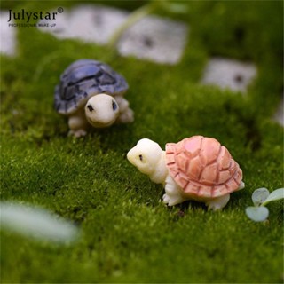 JULYSTAR Moss Micro-landscape Succulent พืชเครื่องประดับ 2 สีเต่าขนาดเล็กเต่าเครื่องประดับ DIY วัสดุจำลองปีนเขาสัตว์เลี้ยง