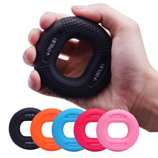 【shuanghong666】【IN STOCK】Adjustable strength silicone grip training arm muscle strength rehabilitation grip ring fitness equipment