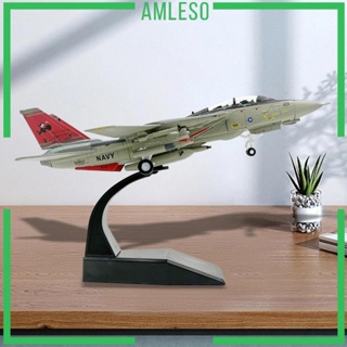 [Amleso] โมเดลเครื่องบินรบ 1:100 F 14 Diecast พร้อมขาตั้ง สําหรับห้องนอน