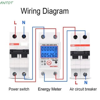 Antot รางดิน เฟสเดียว รีเซ็ต ศูนย์ พลังงานมิเตอร์ มินิ LED kWh วัตต์ มิเตอร์