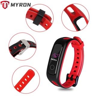 Myron สายนาฬิกาข้อมือซิลิโคน แบบนิ่ม สีสันสดใส สําหรับ Huawei Band 4e 3e Honor Band 4 Running