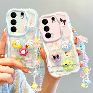 Phone Case VIVO V29 Pro V29e V27 V27e V25 Pro V25e V23e V23 5G 4G เคสโทรศัพท์มือถือแบบนิ่ม ใส ลายการ์ตูนตุ๊กตา พร้อมสายคล้องข้อมือ หลากสี สําหรับ