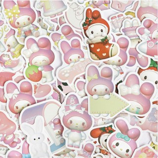 Kawaii สติกเกอร์ ลาย Nomad sanrio Kuromi Melody กันน้ํา สําหรับติดตกแต่งกระเป๋าเดินทาง 50 100 ชิ้น