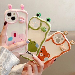 เคสโทรศัพท์มือถือนิ่ม กันตก ลายกบ กระต่าย หมี ทีม 2 3D น่ารัก สําหรับ iPhone 14 13 12 11 Pro MAX X XR XS MAX 7 8 Plus