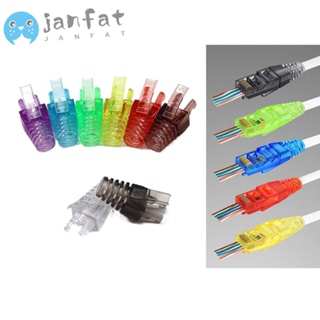 Janfat LAN ฝาครอบป้องกันสายเคเบิลอีเธอร์เน็ต RJ45 CAT6 หลากสี ทนทาน CAT6