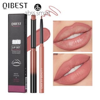 Qibest Non-fading Non-smudge Lasting Waterproof Nude Lip Liner Set แต่งหน้าลิปสติกดินสอเขียนขอบปาก Matte TECH3