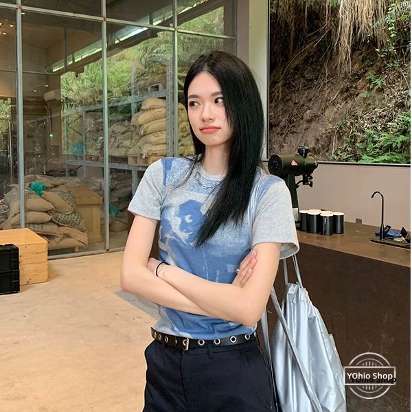 เสื้อยืด คอกลม แขนสั้น พิมพ์ลาย เซ็กซี่ ฤดูร้อน สําหรับผู้หญิง