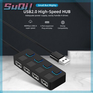 Suqi อะแดปเตอร์ฮับ USB 2.0 480Mbps แยกสัญญาณเร็ว