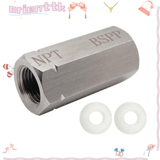 Orienttk อะแดปเตอร์ข้อต่อเชื่อมต่อ ตัวเมีย สเตนเลส 1/8 NPT 1/8 BSPP ตัวเมีย สีเงิน