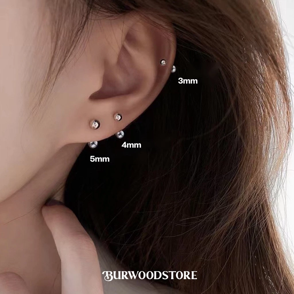 ꒰ ต่างหูจิว Dots Silver925 จิวเงิน ไม่แพ้แน่นอน - Burwoodstore