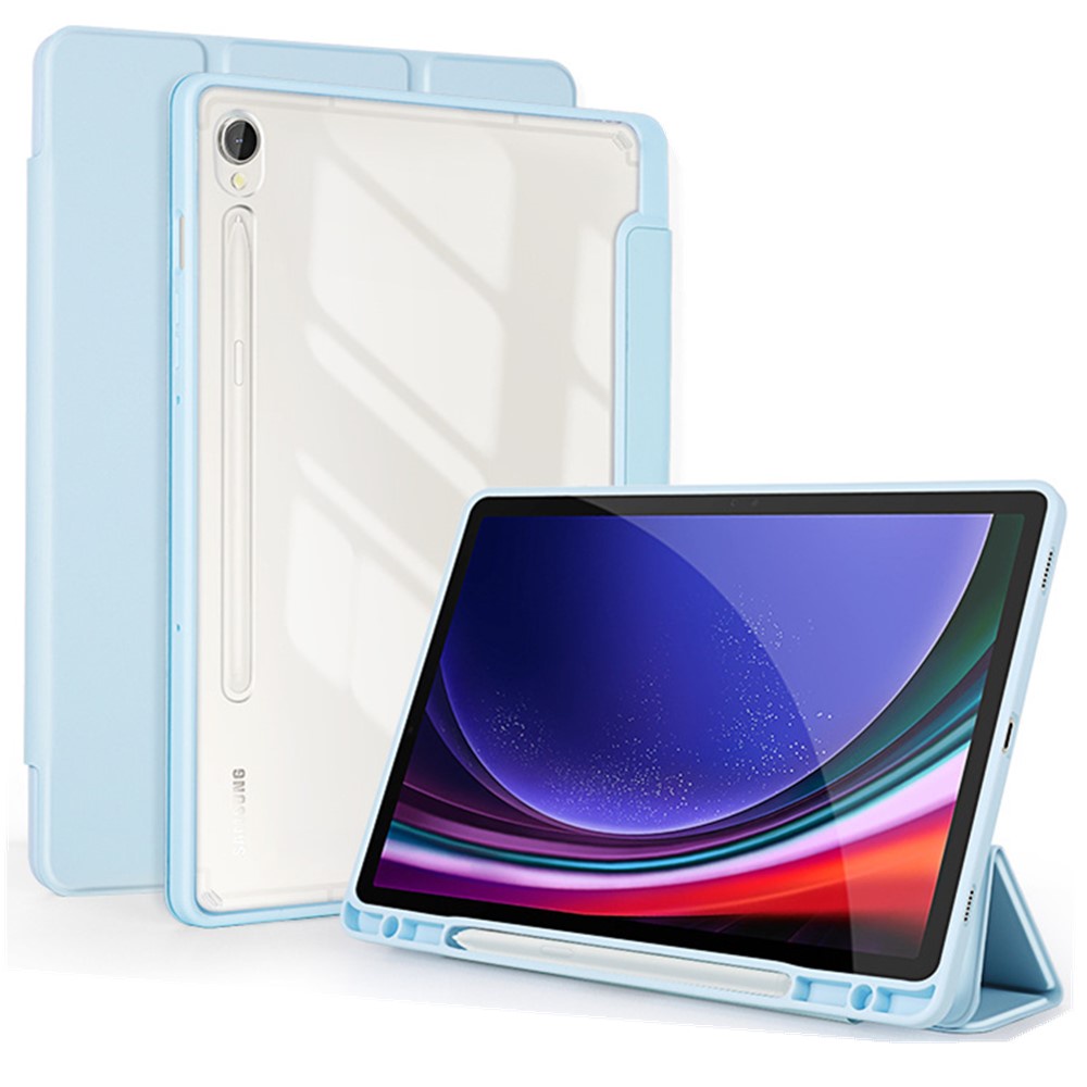SAMSUNG ฝาครอบแท็บเล็ตสําหรับSamsung Galaxy Tab S9 11 "2023 SM-X710 X716B X718U Triพับพร้อมที่ใส่ดิน