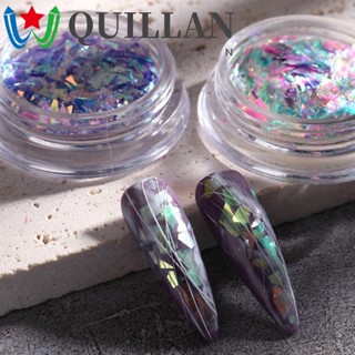 Quillan ผงกลิตเตอร์โฮโลแกรม AB สีออโรร่า สีม่วง สําหรับตกแต่งเล็บ