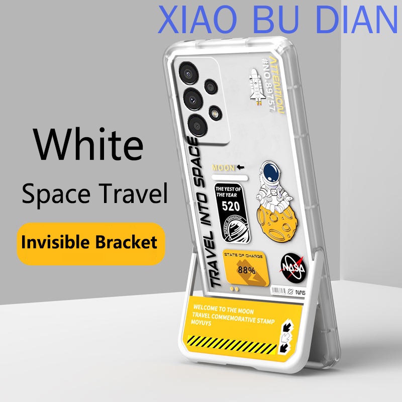 ใหม่ เคสโทรศัพท์มือถือ TPU นิ่ม แบบใส ลายนักบินอวกาศ 3D พร้อมขาตั้ง สําหรับ Samsung A13 4G A13 LITE A23 A32 A33 52 A52S A53 A72 A73 4G 5G - รูปที่ 3
