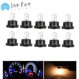 Janfat หลอดไฟฮาโลเจน LED T3 T4.2 สีขาวอบอุ่น ทนทาน อุปกรณ์เสริม สําหรับรถยนต์ 10 ชิ้น