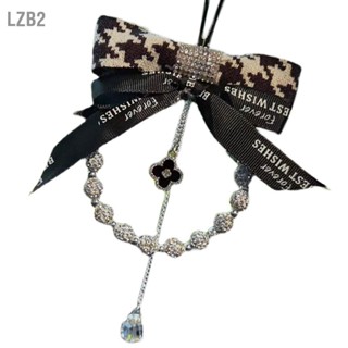 LZB2 Bowknot จี้รถ Inset Rhinestone ทนทานโลหะผสมเป็นมิตรกับสิ่งแวดล้อมรถกระจกมองหลัง Charm สำหรับตกแต่ง