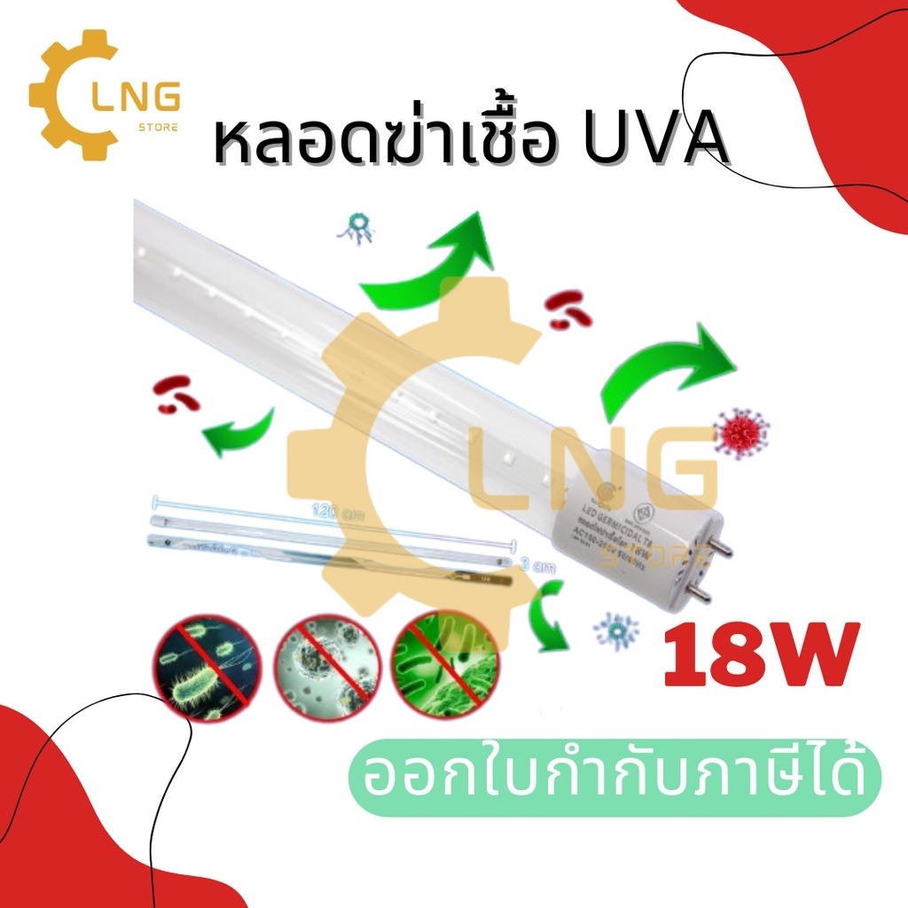 [ขายส่ง] หลอดฆ่าเชื้อ T8-18W จำนวน 15 หลอด