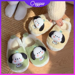 Oeggeo shop รองเท้าผ้าฝ้าย แบบหนา ให้ความอบอุ่น ลายการ์ตูน สําหรับผู้ชายและผู้หญิง