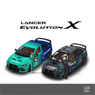 โมเดลรถยนต์ Mitsubishi EVO Ten Generations HKS Diecast ขนาด 1:64 ของเล่นสําหรับเด็กผู้ชาย ให้เป็นของขวัญวันเกิด