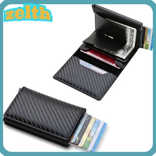 Zelth กระเป๋าสตางค์ กระเป๋าใส่บัตรเครดิต RFID สไตล์มินิมอล สําหรับผู้ชาย