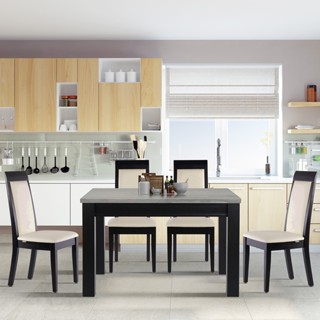SB Design Square โต๊ะอาหารหินล้วน รุ่น Finch สีขาว แบรนด์ KONCEPT FURNITURE