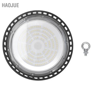 HaoJue ไฟไฮเบย์ LED UFO 100W Super Bright สำหรับโรงรถ ระบบไฟคลังสินค้าเชิงพาณิชย์ AC 85‑265V