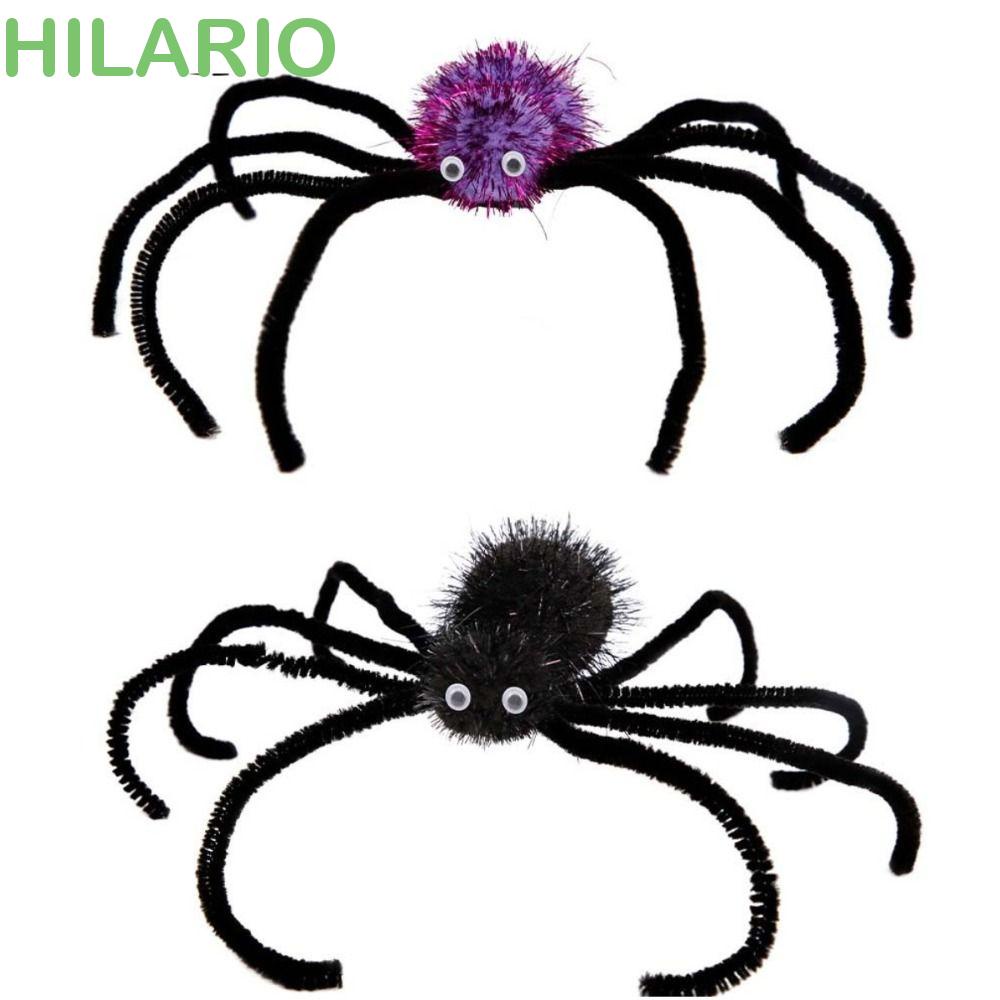 Hilario กิ๊บติดผม รูปแมงมุม สีดํา สีม่วง สําหรับปาร์ตี้ฮาโลวีน