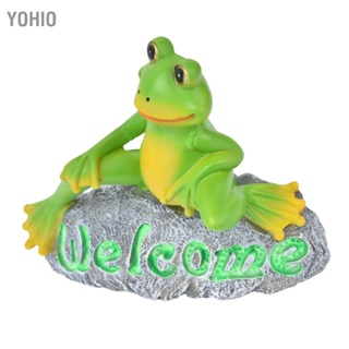 Yohio กบFigurines FineแกะสลักBrightสีสดใสส่องสว่างน่ารักFigurinesรูปปั้นสำหรับโต๊ะตกแต่งสวนของขวัญ