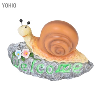  Yohio สวนรูปปั้นหอยทากFigurine Luminousเรซิ่นประติมากรรมสัตว์ลานสนามหญ้าเครื่องประดับสำหรับในร่มกลางแจ้ง